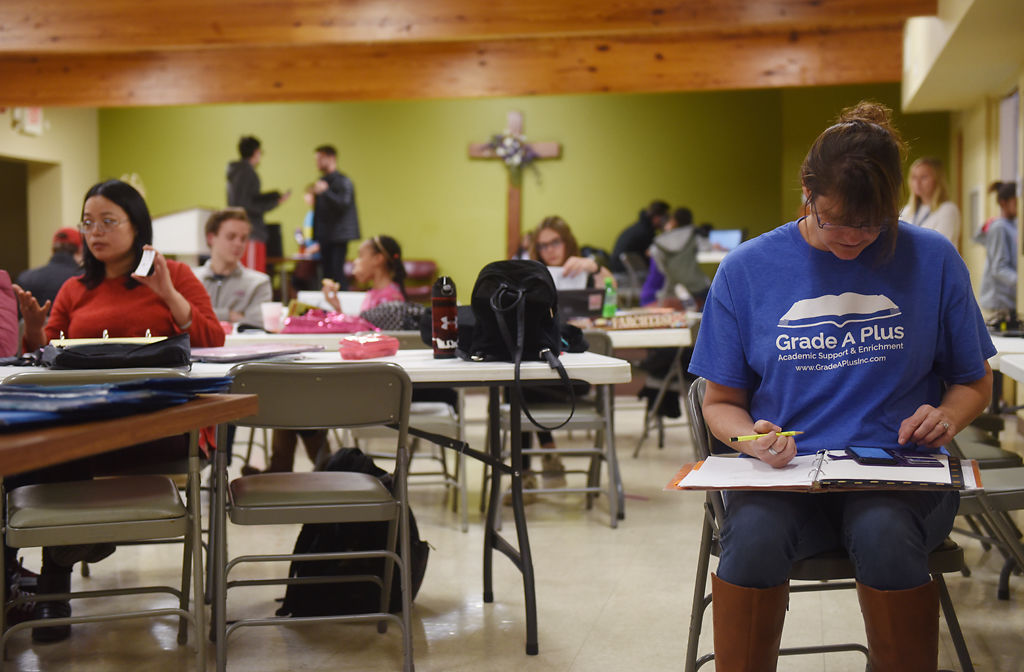 Michelle Seymore goes through forms